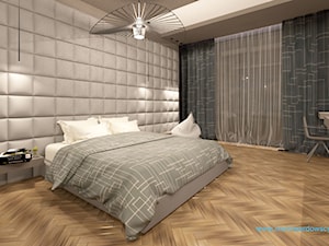 ROOM 01 Pokój hotelowy nowoczesny :) - Duża szara sypialnia, styl nowoczesny - zdjęcie od mimtwardowscy