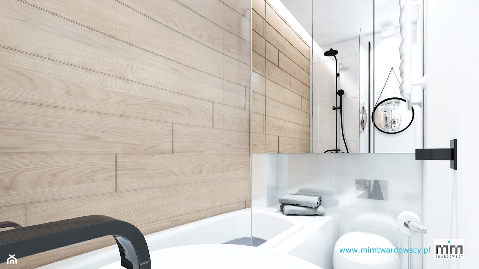 BED minimalizm ocieplony drewnem :) - Łazienka, styl minimalistyczny - zdjęcie od mimtwardowscy - Homebook