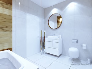 DOM łazienka w leśnym domu :) - Średnia bez okna z punktowym oświetleniem łazienka, styl nowoczesny - zdjęcie od mimtwardowscy