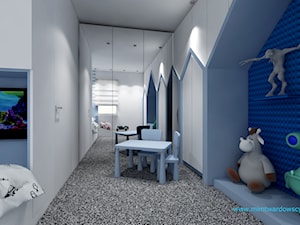 KROP pokój Leo :) - Średni biały niebieski pokój dziecka dla dziecka dla chłopca, styl nowoczesny - zdjęcie od mimtwardowscy