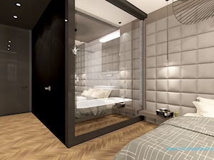 ROOM 01 Pokój hotelowy nowoczesny :) - Średnia czarna sypialnia z łazienką, styl nowoczesny - zdjęcie od mimtwardowscy