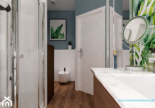 LEWA łazienka w zieleni :) - Średnia bez okna z lustrem z punktowym oświetleniem łazienka, styl nowoczesny - zdjęcie od mimtwardowscy