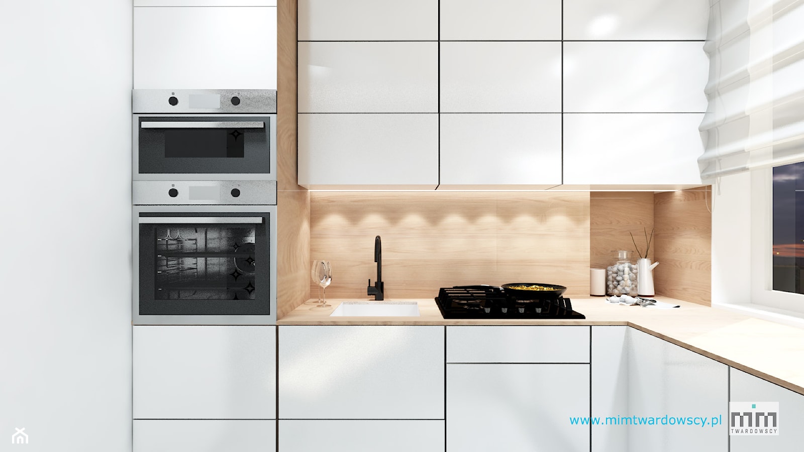 BED minimalizm ocieplony drewnem :) - Kuchnia, styl minimalistyczny - zdjęcie od mimtwardowscy - Homebook