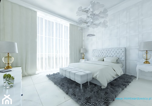 ROOM 01 Pokój hotelowy glamour :) - Duża biała sypialnia, styl glamour - zdjęcie od mimtwardowscy