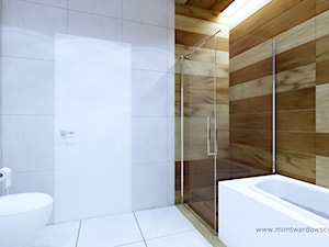DOM łazienka w leśnym domu :) - Średnia bez okna łazienka, styl nowoczesny - zdjęcie od mimtwardowscy