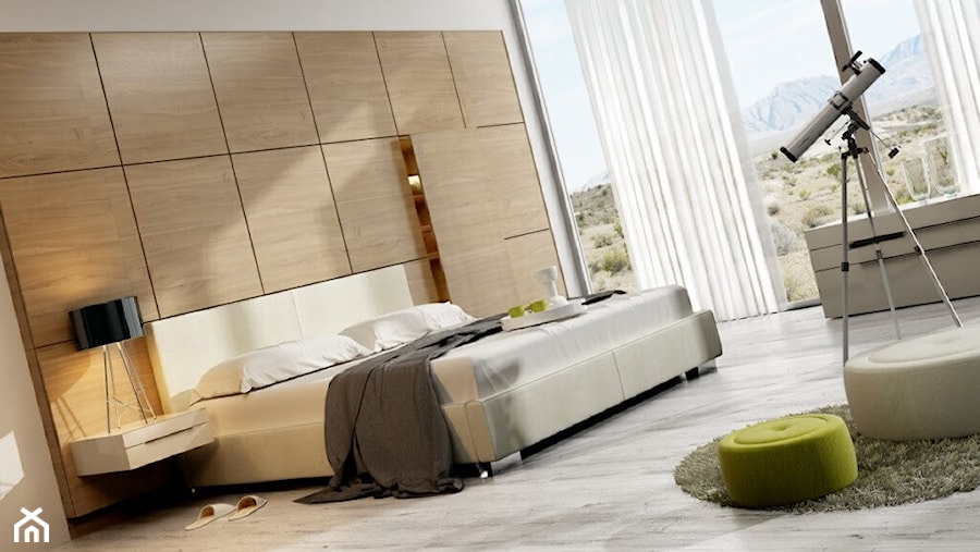 Średnia szara sypialnia, styl nowoczesny - zdjęcie od Merita