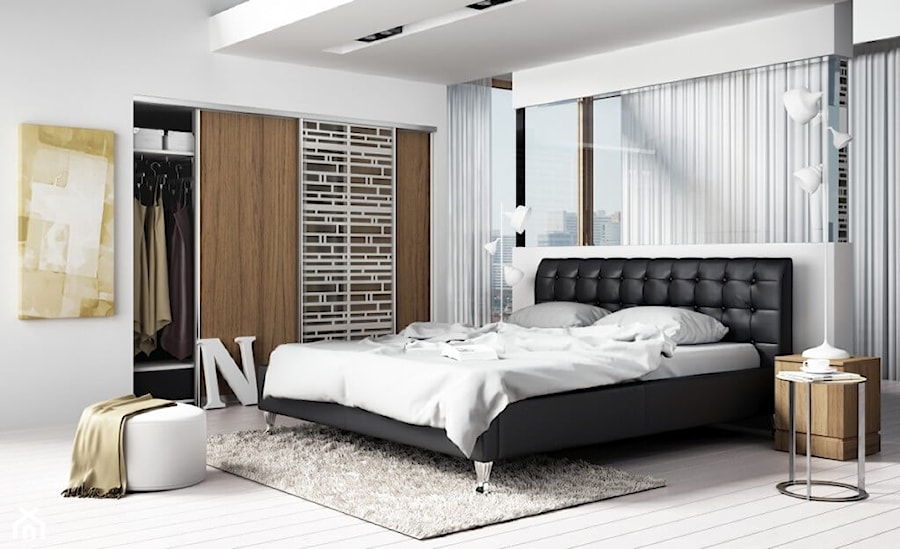 Średnia biała sypialnia, styl nowoczesny - zdjęcie od Merita