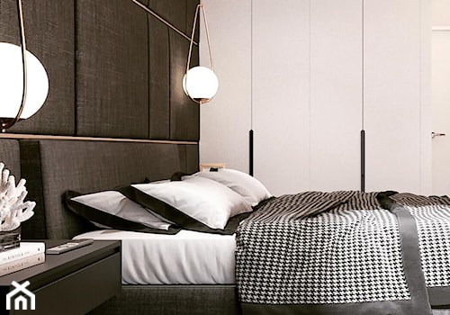 Mała biała sypialnia, styl nowoczesny - zdjęcie od Sublime studio