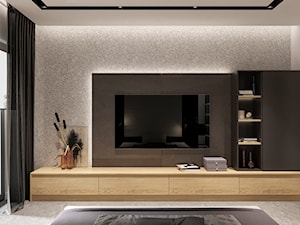 Średni biały szary salon, styl minimalistyczny - zdjęcie od Sublime studio