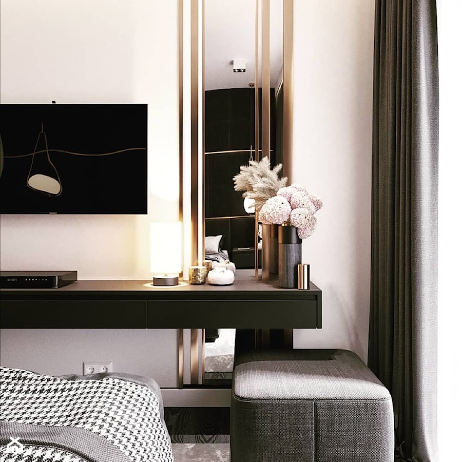 Mała biała sypialnia, styl nowoczesny - zdjęcie od Sublime studio