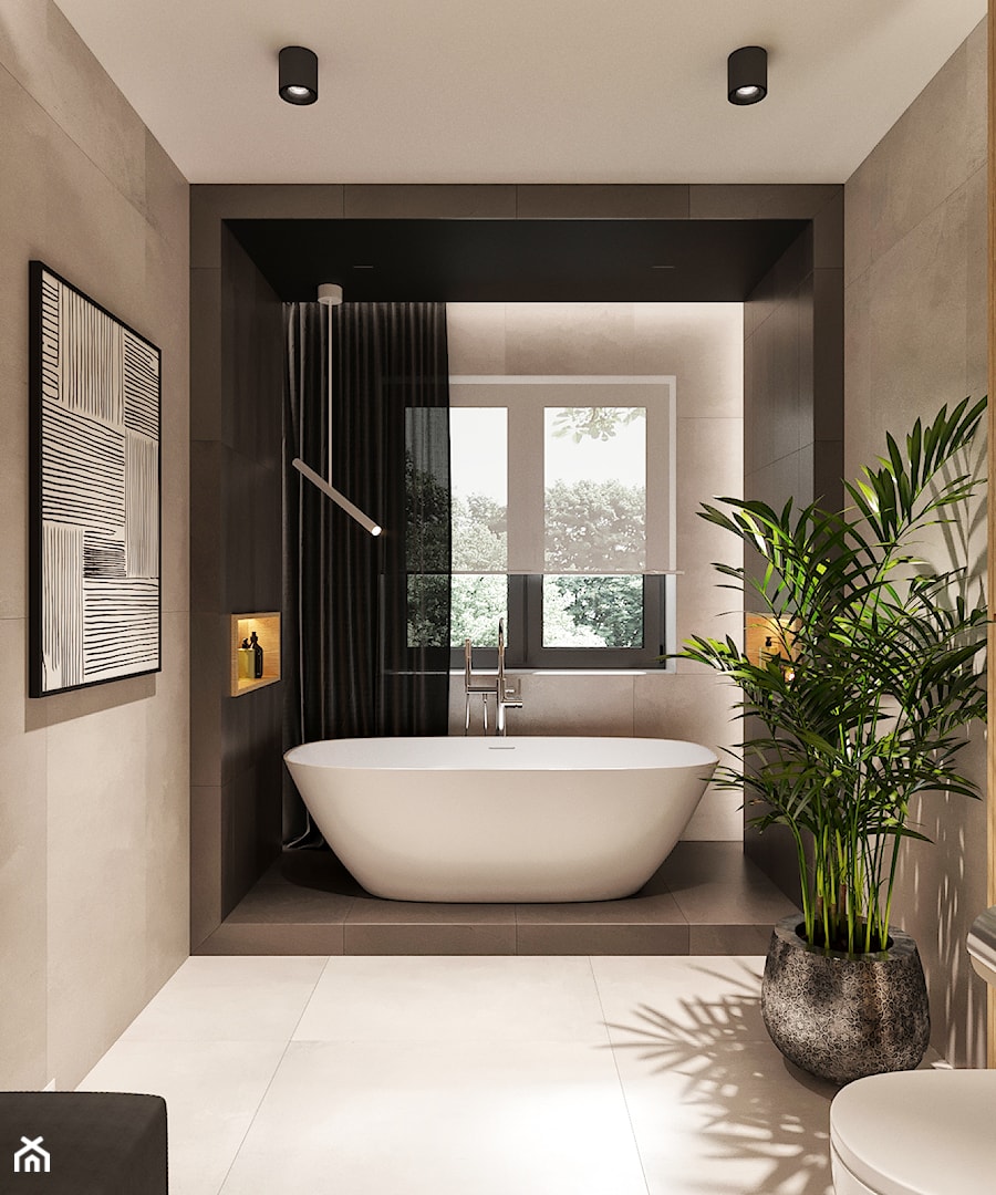 Średnia łazienka z oknem, styl minimalistyczny - zdjęcie od Sublime studio