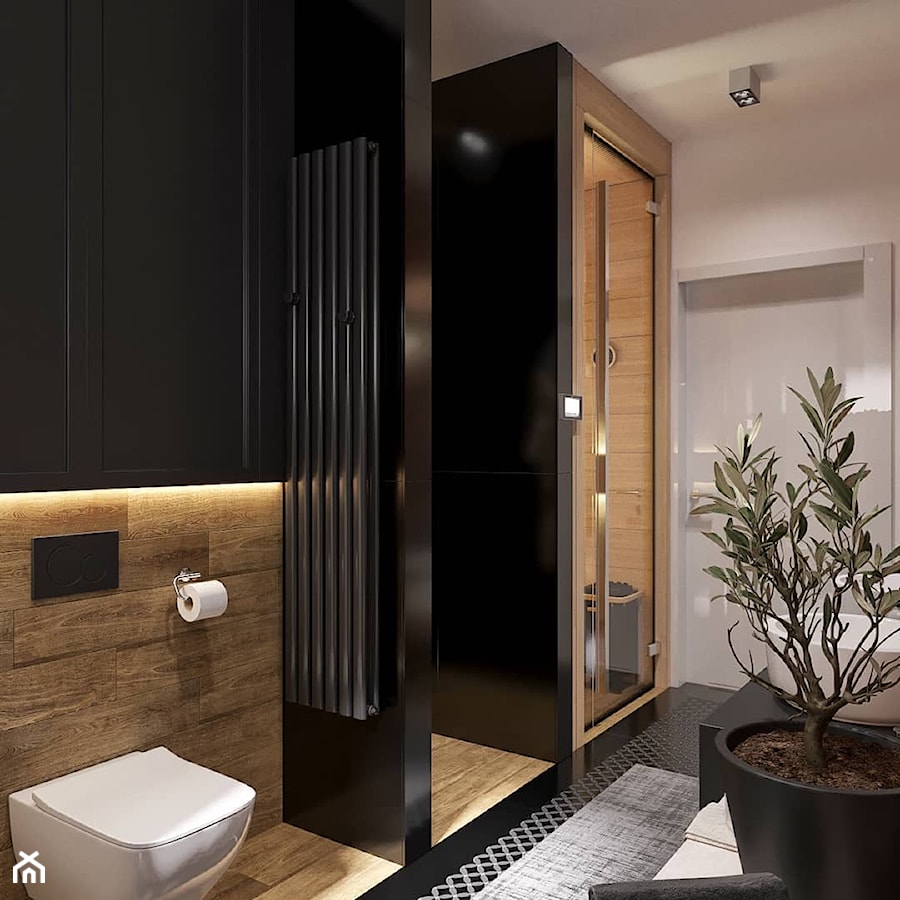 Średnia bez okna z punktowym oświetleniem łazienka, styl nowoczesny - zdjęcie od Sublime studio