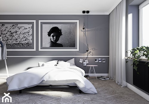 Intero - Duża szara sypialnia z garderobą, styl nowoczesny - zdjęcie od MARBET DESIGN