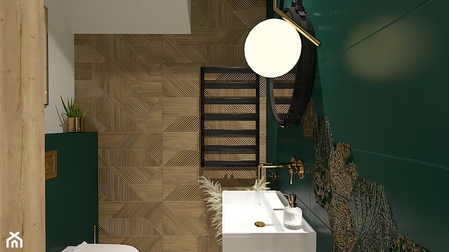 Zielone toaleta na parterze - Łazienka, styl nowoczesny - zdjęcie od DESIGNYOURHOME
