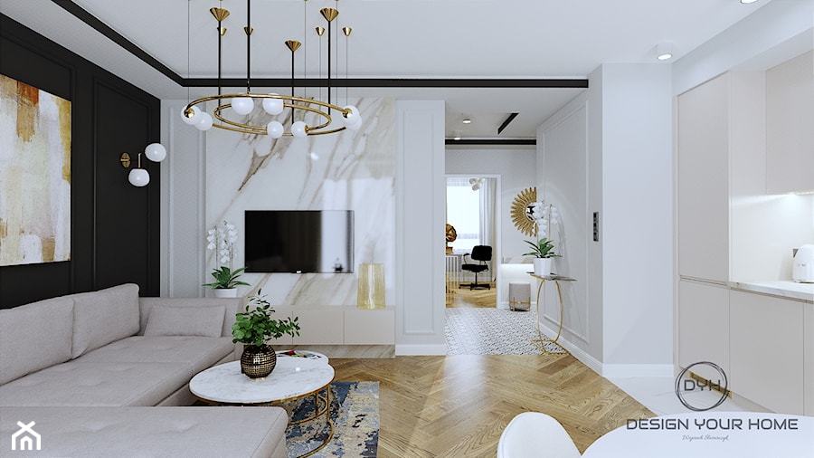 Mieszkanie dla dojrzałej pary w Siedlcach - Salon, styl glamour - zdjęcie od DESIGNYOURHOME