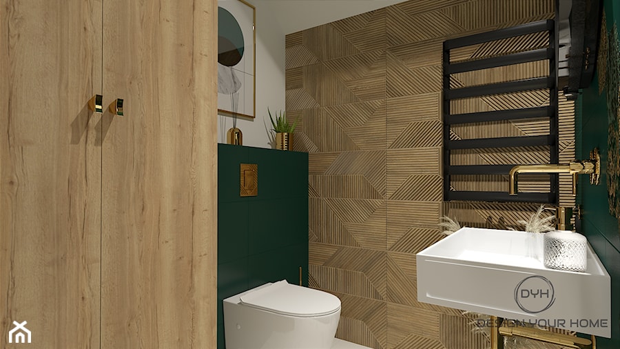 Zielone toaleta na parterze - Łazienka, styl industrialny - zdjęcie od DESIGNYOURHOME