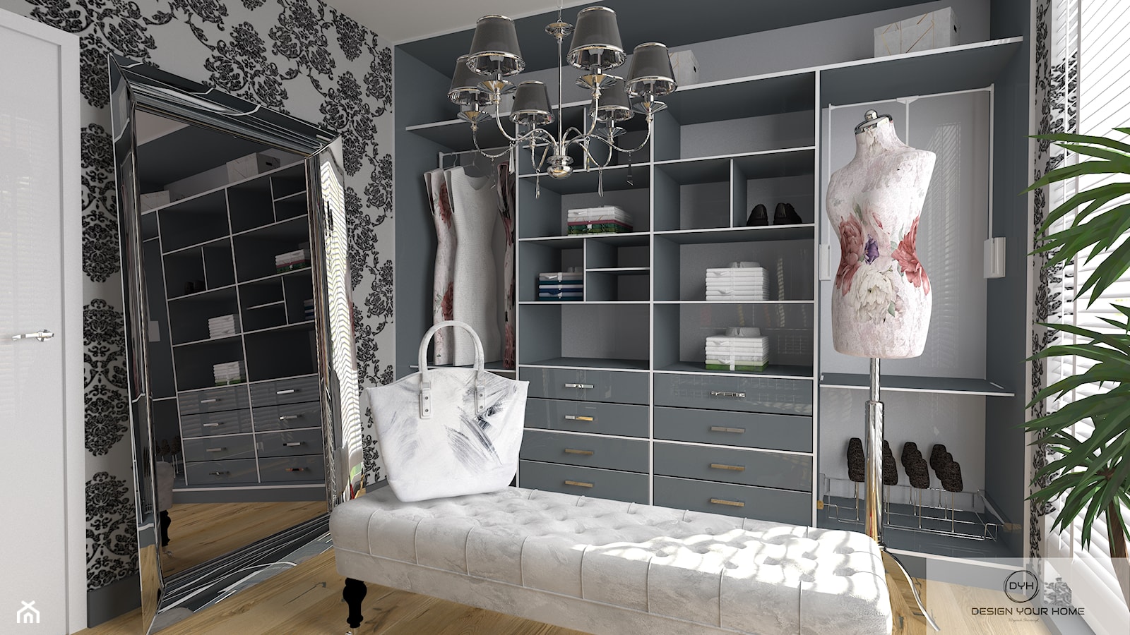 Garderoba w stylu Glamour - zdjęcie od DESIGNYOURHOME - Homebook