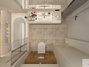 Mieszkanie 56 m2 - dwa pokoje + salon z aneksem kuchennym + taras - Łazienka, styl nowoczesny - zdjęcie od DESIGNYOURHOME