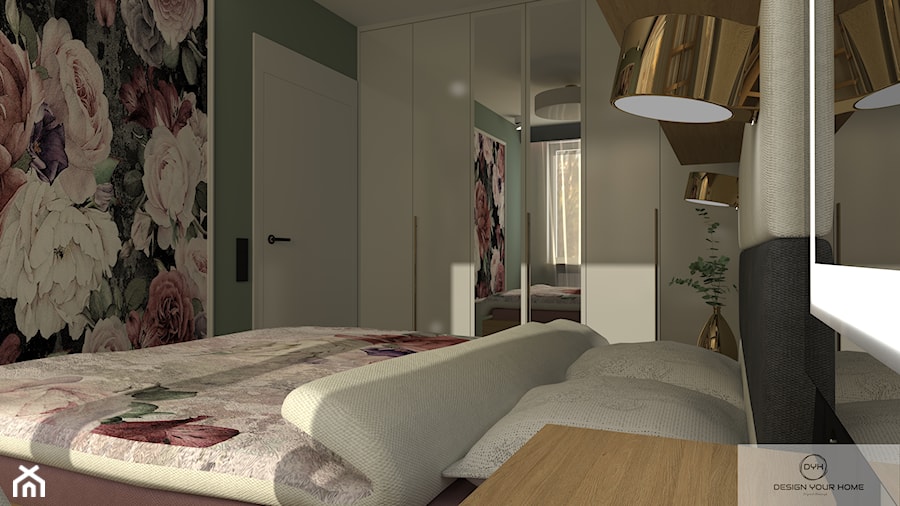 Mieszkanie 56 m2 - dwa pokoje + salon z aneksem kuchennym + taras - Sypialnia, styl nowoczesny - zdjęcie od DESIGNYOURHOME