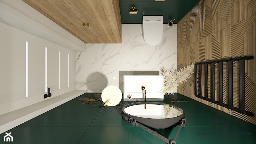 Zielone toaleta na parterze - Łazienka, styl nowoczesny - zdjęcie od DESIGNYOURHOME