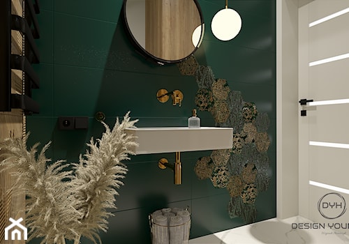 Zielone toaleta na parterze - Łazienka, styl rustykalny - zdjęcie od DESIGNYOURHOME