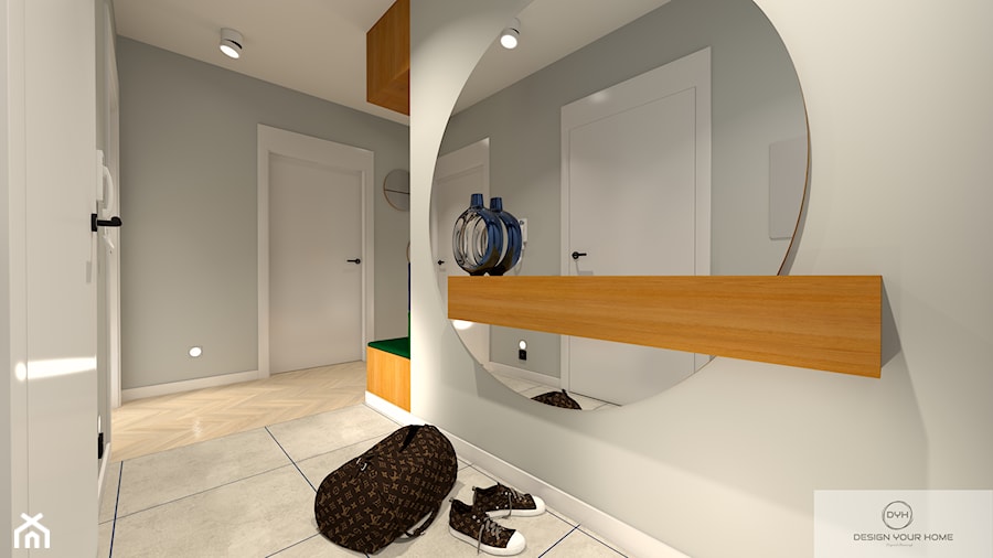 Mieszkanie 56 m2 - dwa pokoje + salon z aneksem kuchennym + taras - Hol / przedpokój, styl nowoczesny - zdjęcie od DESIGNYOURHOME