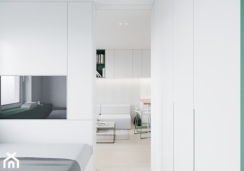 GDAŃSK 28m2 - Mała biała sypialnia, styl minimalistyczny - zdjęcie od JD Architects