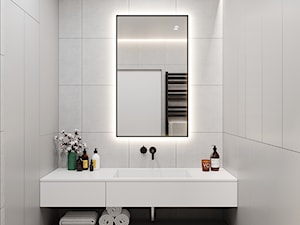 GDAŃSK 28m2 - Mała z lustrem łazienka, styl minimalistyczny - zdjęcie od JD Architects