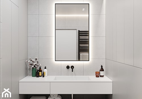 GDAŃSK 28m2 - Mała z lustrem łazienka, styl minimalistyczny - zdjęcie od JD Architects