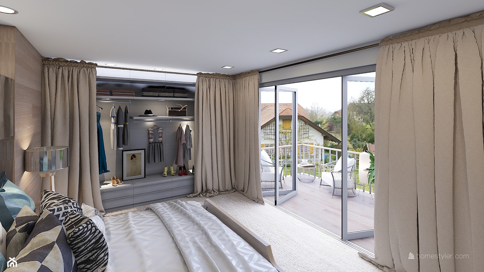 Sypialnia z balkonem - zdjęcie od SYSdesign - Homebook