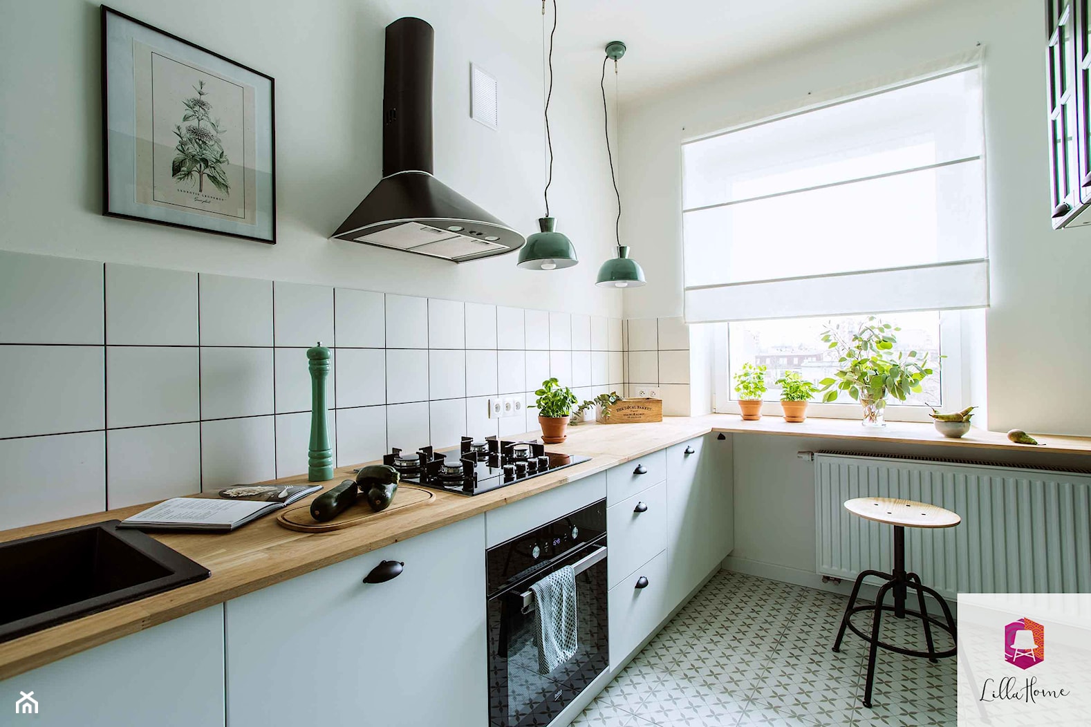 Kuchnia mieszkania w kamienicy w klimacie oranżerii - zdjęcie od Lilla Home - Homebook