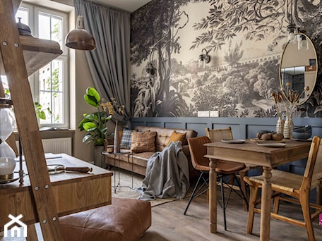 Aranżacje wnętrz - Salon: Salon i Kuchnia mieszkania Bistro Cafe - Lilla Home. Przeglądaj, dodawaj i zapisuj najlepsze zdjęcia, pomysły i inspiracje designerskie. W bazie mamy już prawie milion fotografii!