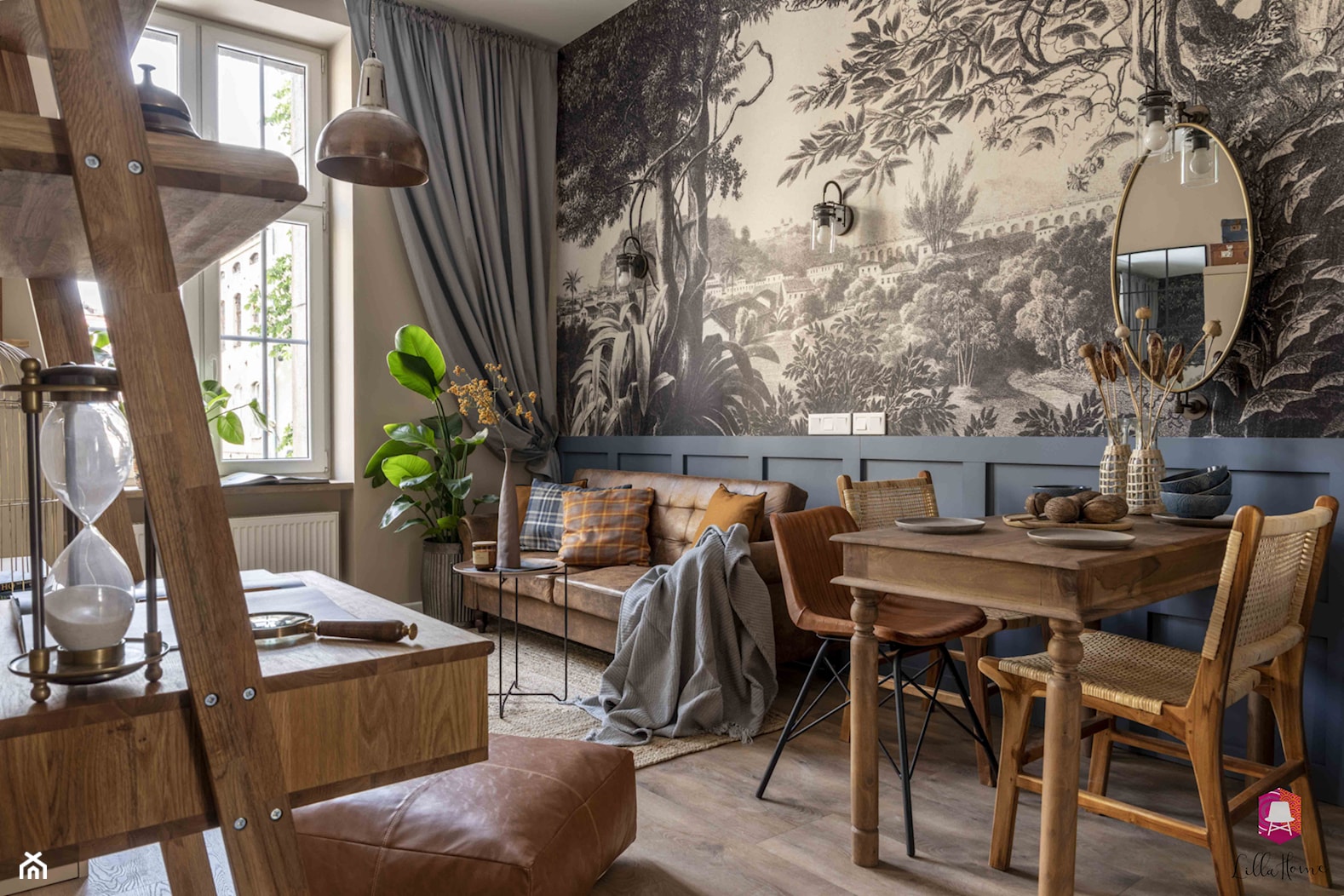 Salon i Kuchnia mieszkania Bistro Cafe - zdjęcie od Lilla Home - Homebook