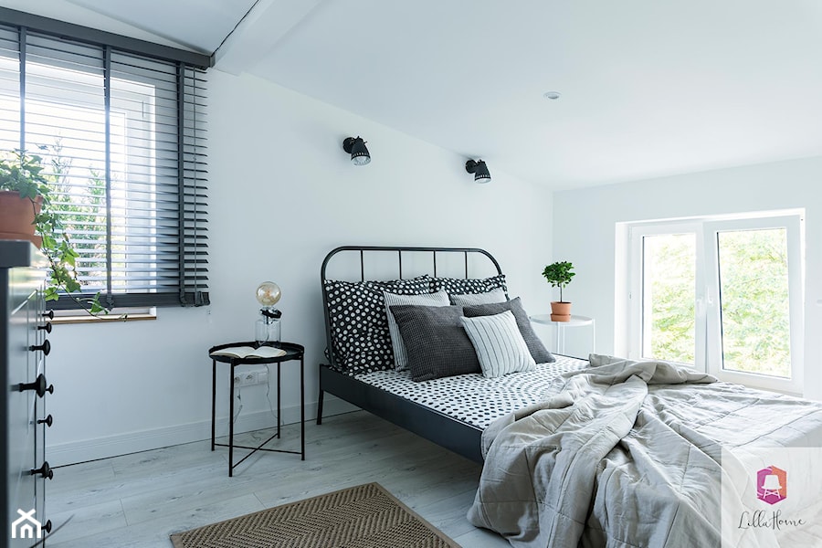 Projekt wnętrza sypialni w klimacie glamour loft - zdjęcie od Lilla Home