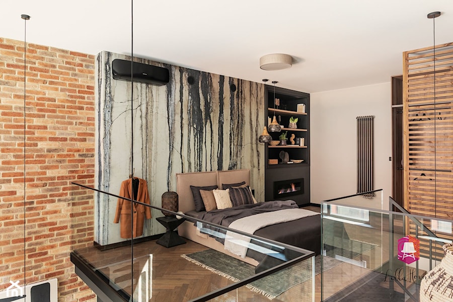 Sypialnia mieszkania Tribal Loft w stylu industrialnym - zdjęcie od Lilla Home