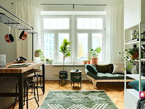 Salon mieszkania Green Loft w Łodzi - zdjęcie od Lilla Home