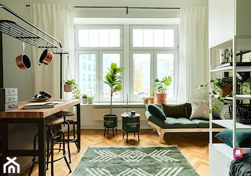 Salon mieszkania Green Loft w Łodzi - zdjęcie od Lilla Home