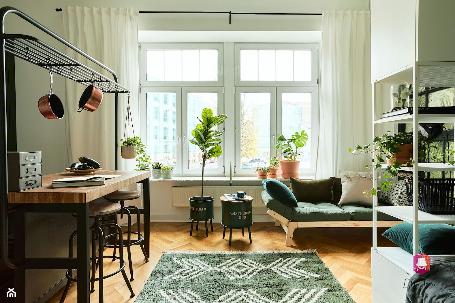 Salon mieszkania Green Loft w Łodzi - zdjęcie od Lilla Home - Homebook