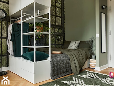 Aranżacje wnętrz - Sypialnia: Sypialnia mieszkania Green Loft w stylu Vintage - Lilla Home. Przeglądaj, dodawaj i zapisuj najlepsze zdjęcia, pomysły i inspiracje designerskie. W bazie mamy już prawie milion fotografii!