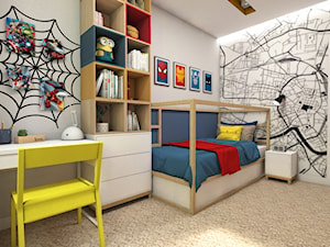 Pokój Mikołaja - Średni biały szary pokój dziecka dla dziecka dla nastolatka dla chłopca dla dziewczynki, styl nowoczesny - zdjęcie od NANUstudioprojektowe