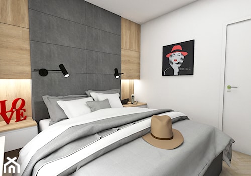Mieszkanie Fort Służew, Warszawa - Mała biała sypialnia, styl nowoczesny - zdjęcie od NANUstudioprojektowe