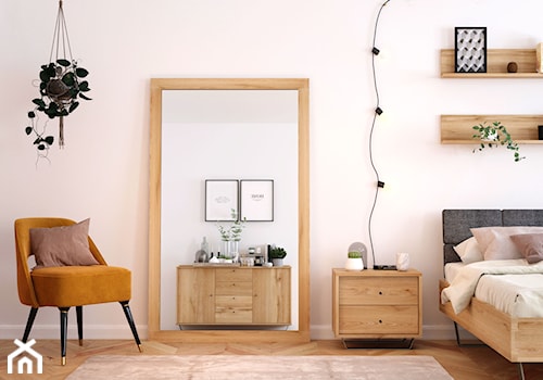 Meble dębowe Steel na metalowych nogach - Duża biała sypialnia, styl tradycyjny - zdjęcie od WOODICA ® meble z drewna