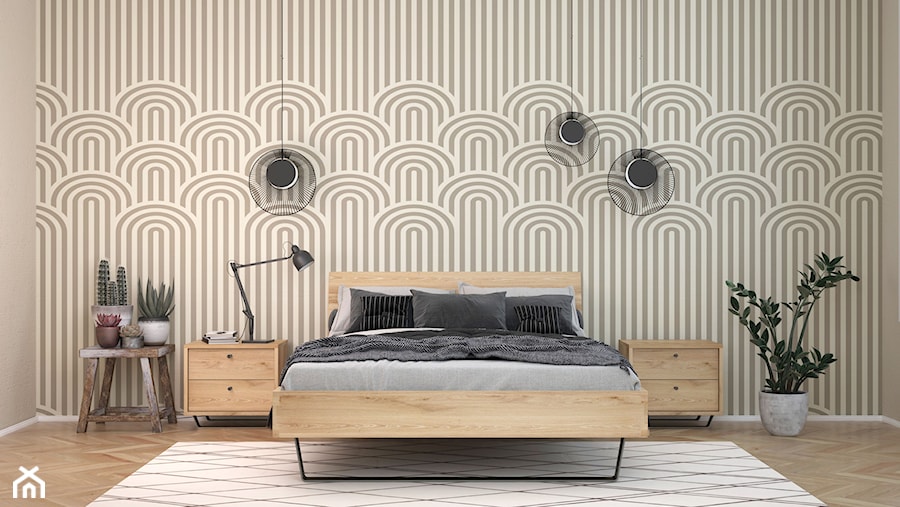 Meble dębowe Steel na metalowych nogach - Średnia szara sypialnia, styl nowoczesny - zdjęcie od WOODICA ® meble z drewna