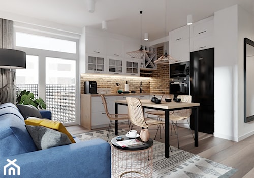 Projekt mieszkania z aneksem kuchennym - Kuchnia, styl skandynawski - zdjęcie od ACKProjekt