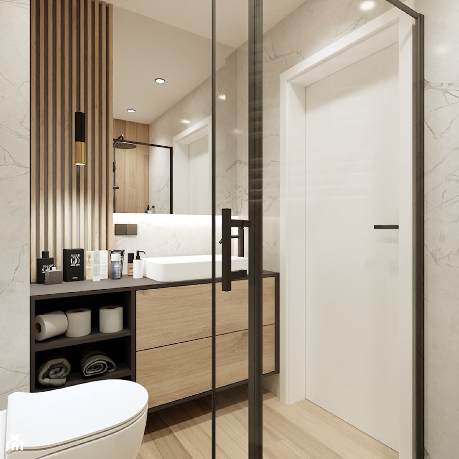 Mała łazienka z prysznicem - Łazienka, styl nowoczesny - zdjęcie od ACKProjekt
