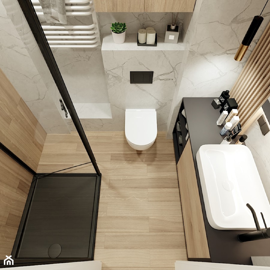 Mała łazienka z prysznicem - Łazienka, styl nowoczesny - zdjęcie od ACKProjekt
