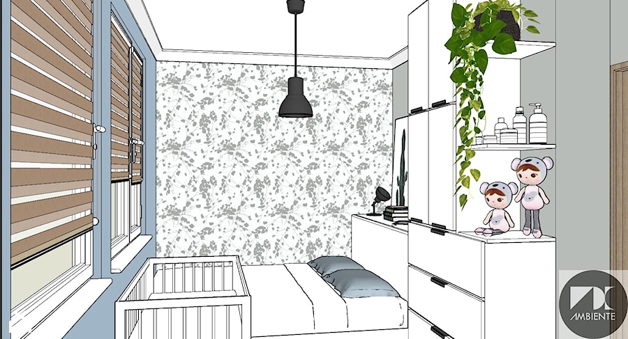 Projekt wnętrza sypialni w bloku - koncepcja - zdjęcie od Ambiente Dominika Cymerman