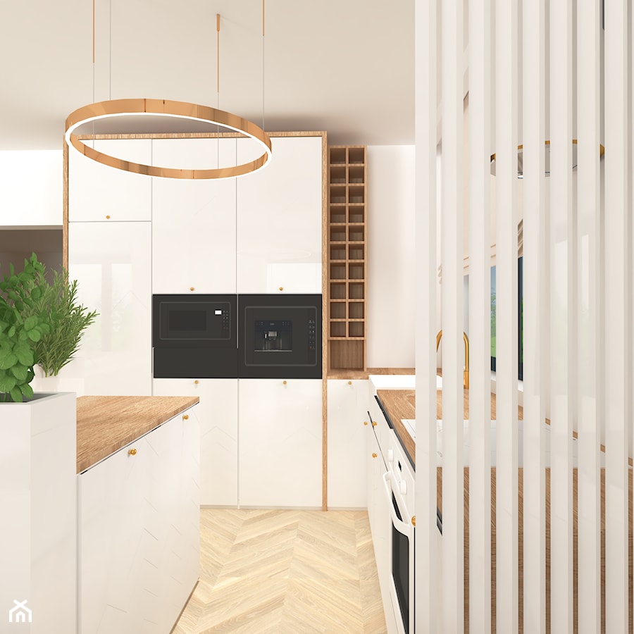 Salon z aneksem kuchennym - Kuchnia, styl nowoczesny - zdjęcie od DANKIN projekt- projektowanie wętrz