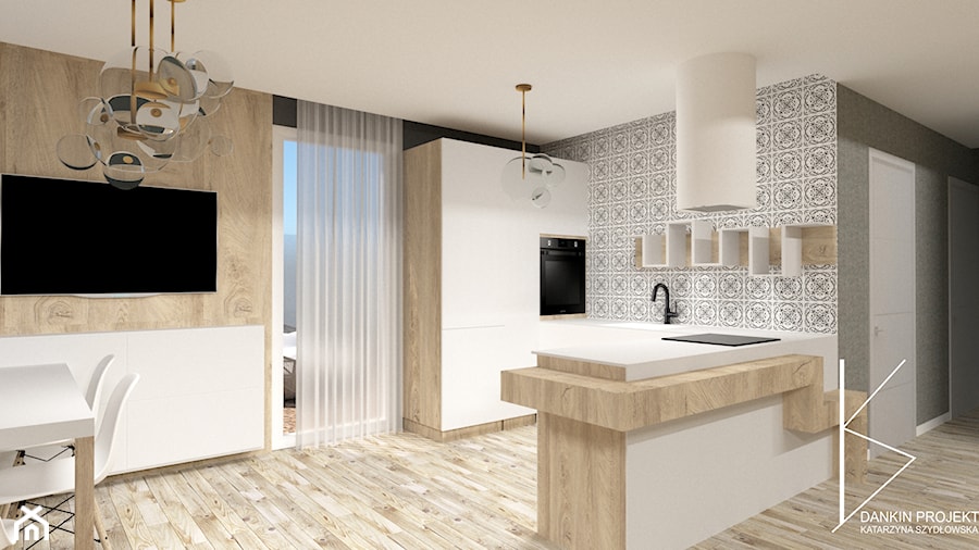 Salon połączony z kuchnią - zdjęcie od DANKIN projekt- projektowanie wętrz