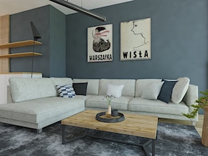WaW - Średni niebieski salon, styl skandynawski - zdjęcie od Wonderland interiors